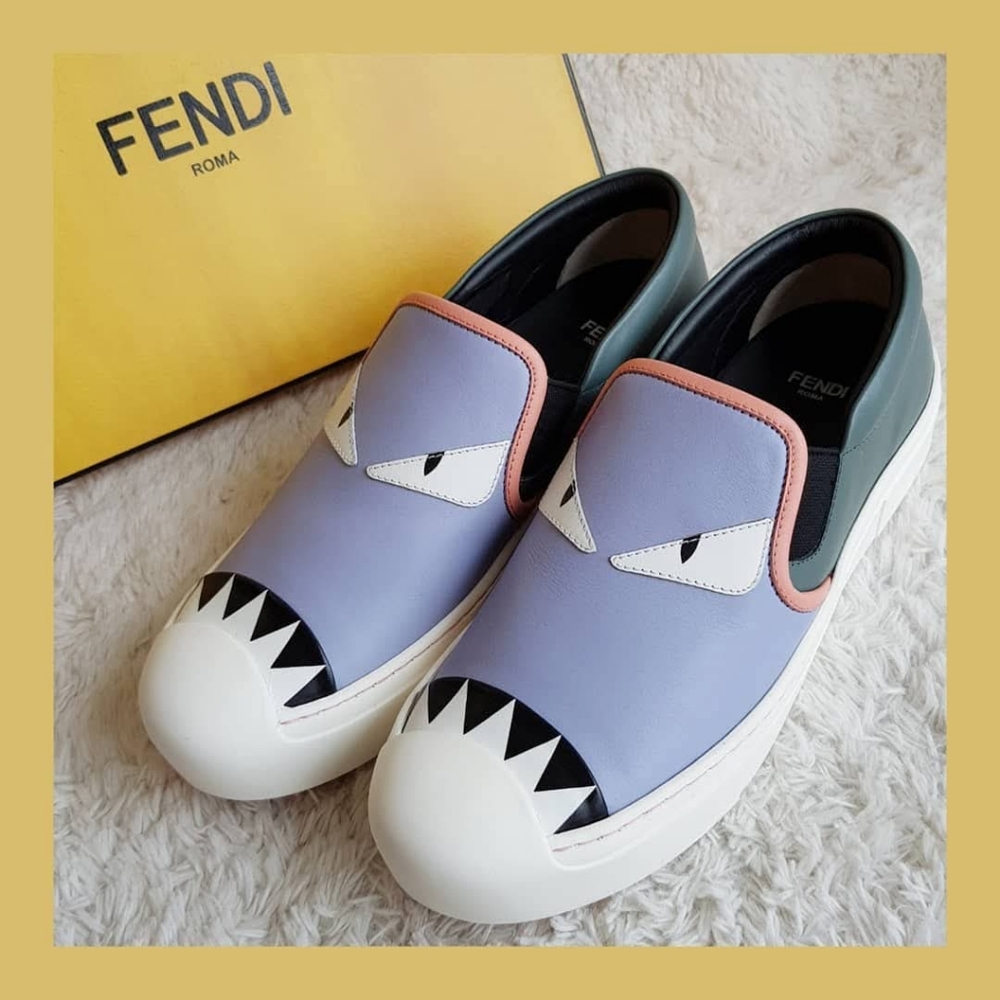 FENDI Monster Slip-On Sneakers -  💯 Authentic